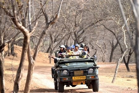 Happy safari visitors at Jhalana